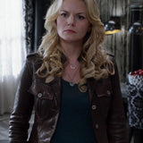 Once Upon a Time Emma Swan Trucker Leather Jacket