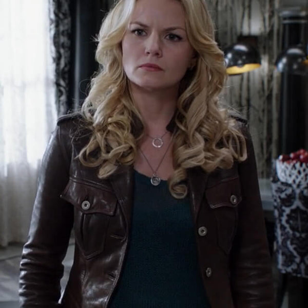 Once Upon a Time Emma Swan Trucker Leather Jacket