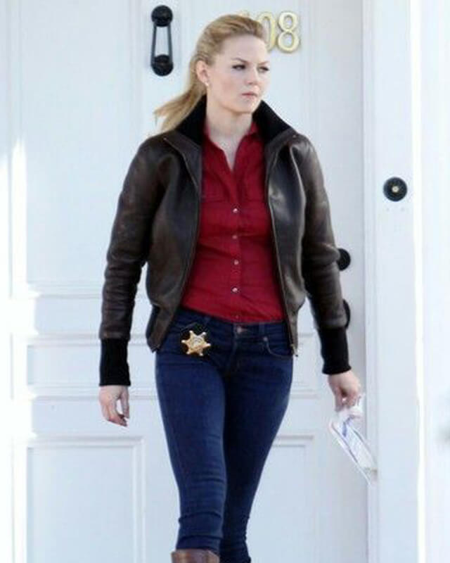 Once Upon a Time Emma Swan Bomber Leather Jacket
