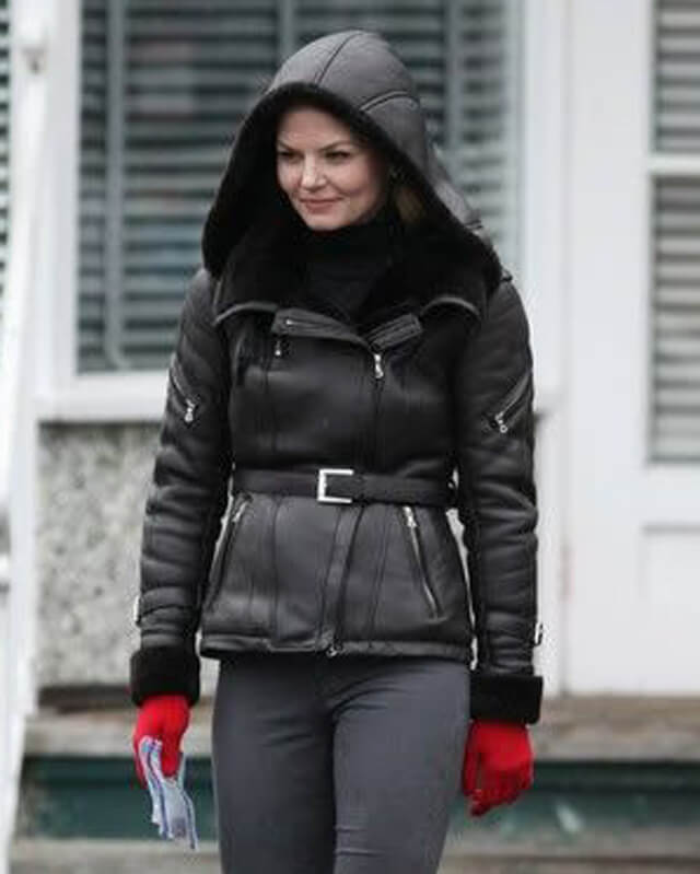 Once Upon a Time Emma Swan Shearling Leather Jacket