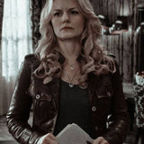 Once Upon a Time Emma Swan Trucker Leather Jacket