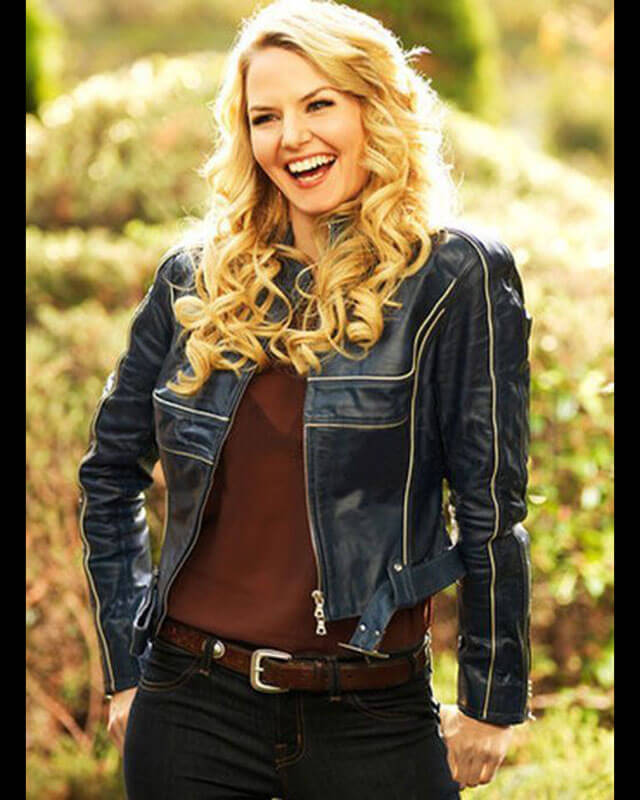 Once Upon a Time Emma Swan Blue Leather Jacket