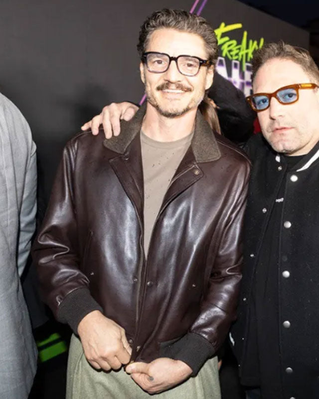 Pedro Pascal Dark Brown Leather Jacket