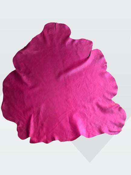 Pink Nappa Sheepskin Leather Hide AA Grade, showing whole hide laid flat