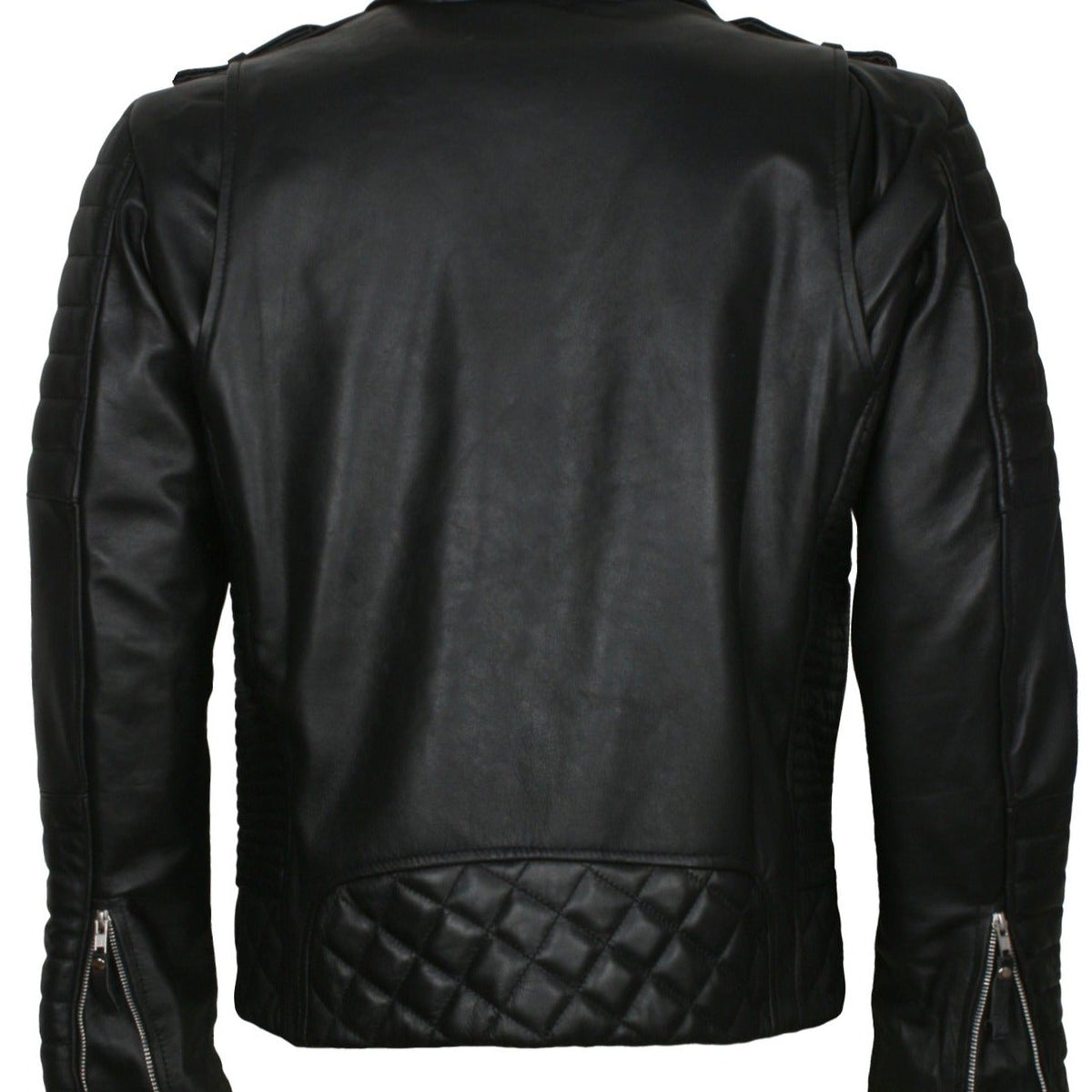 Men's Biker Black Padded Leather Jacket