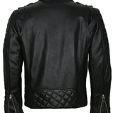 Men's Biker Black Padded Leather Jacket