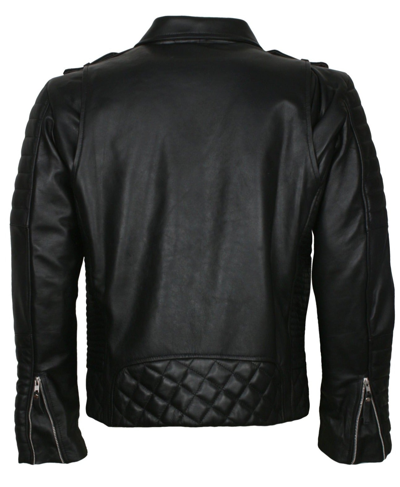 Men's Biker Black Padded Leather Jacket