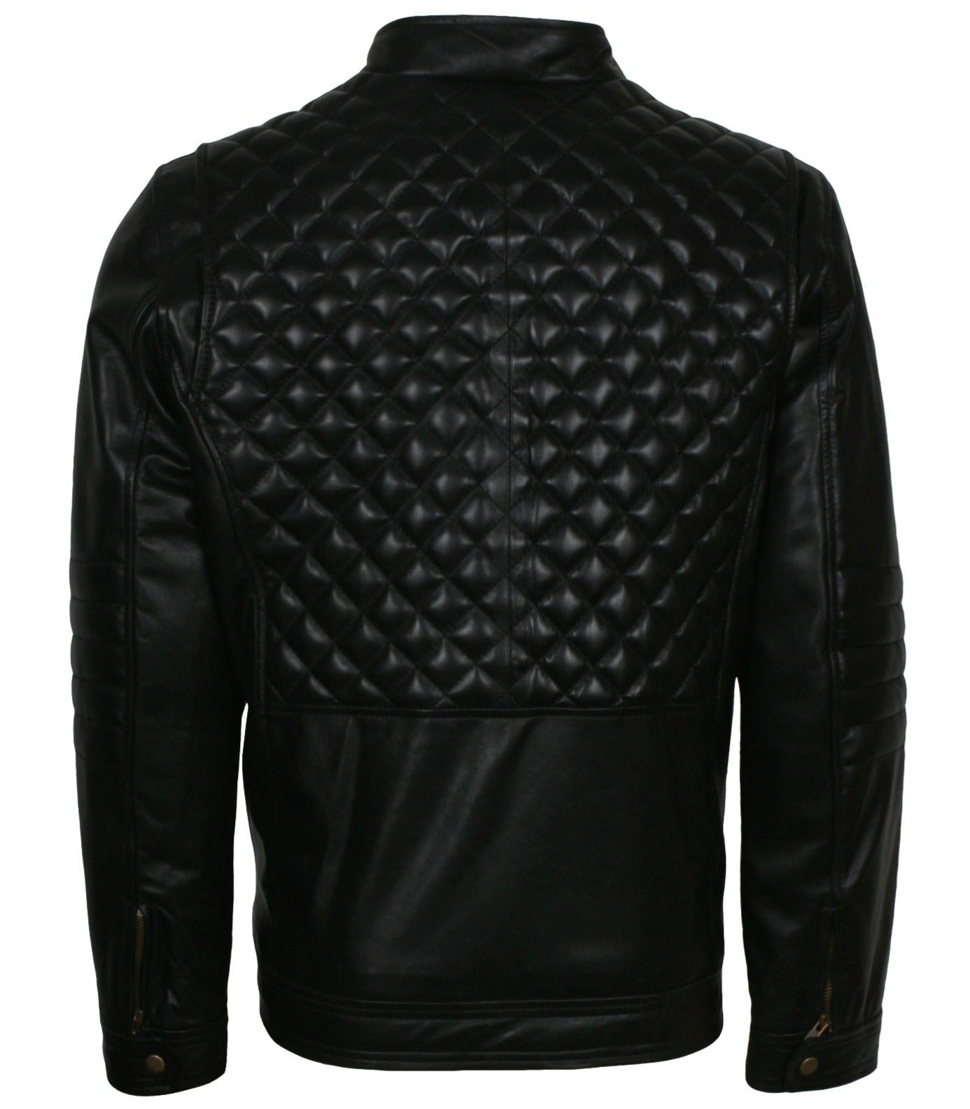 Diamond Quilted Jacket Mens in Real Leather