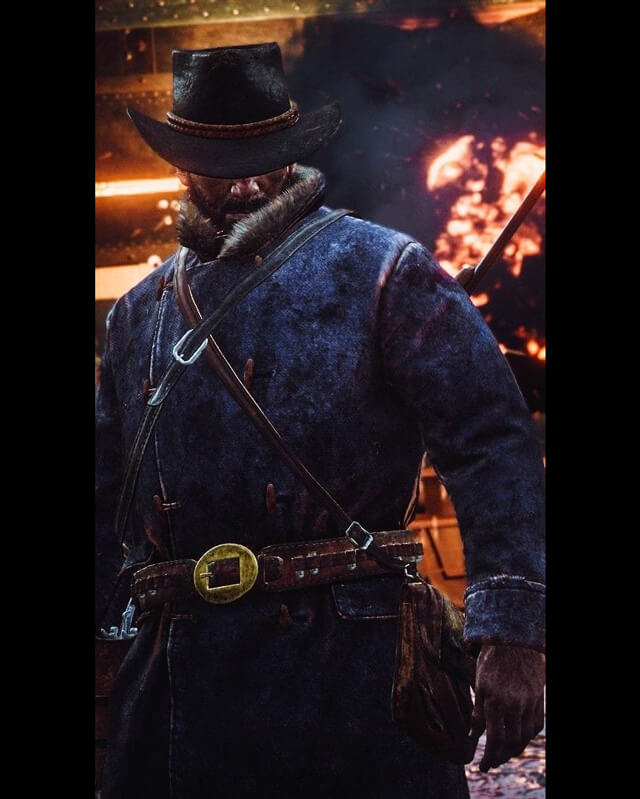 RDR Arthur Morgan Blue Shearling Coat