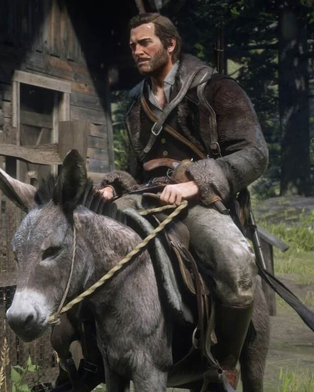 RDR Arthur Morgan Black Shearling Leather Coat