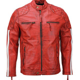 Men’s Red Motorcycle Leather Jacket
