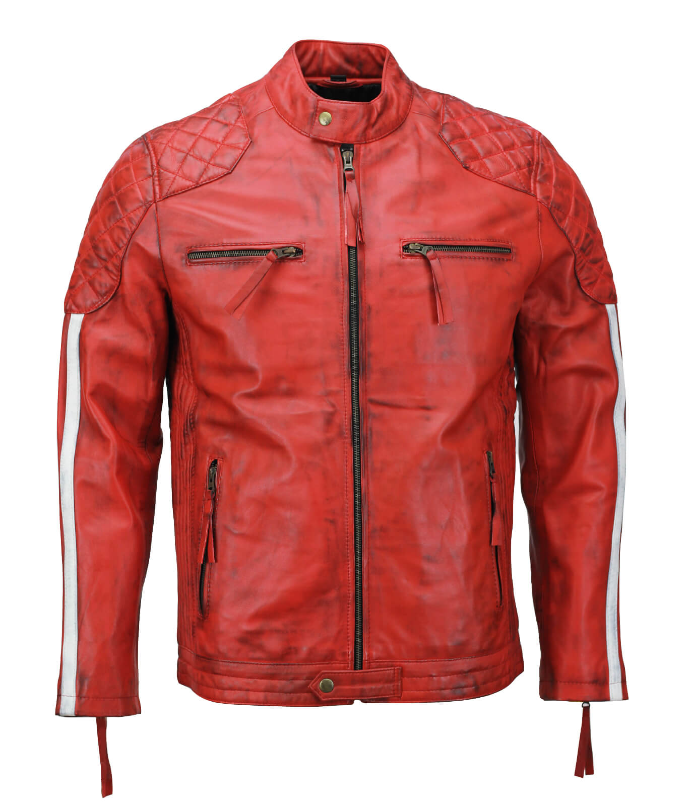 Men’s Red Motorcycle Leather Jacket