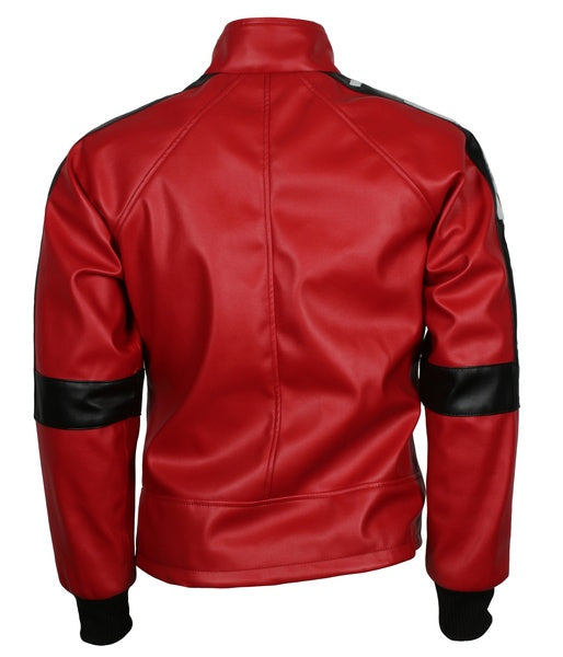 Men's Red Smokey The Bandit Out Genuine Leather Bomber Jacket