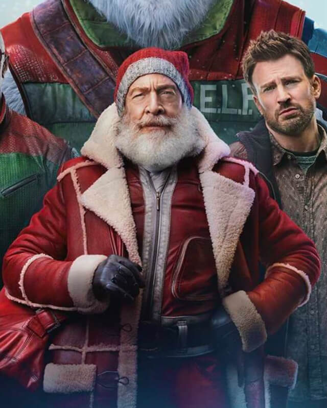 Red One Santa Shearling Leather Coat