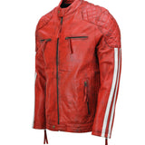Men’s Red Motorcycle Leather Jacket