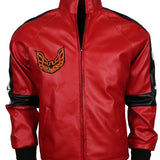 Men's Red Smokey The Bandit Out Genuine Leather Bomber Jacket