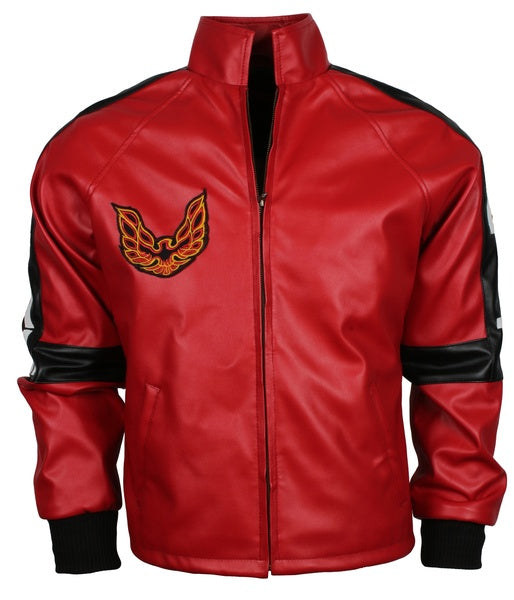 Men's Red Smokey The Bandit Out Genuine Leather Bomber Jacket