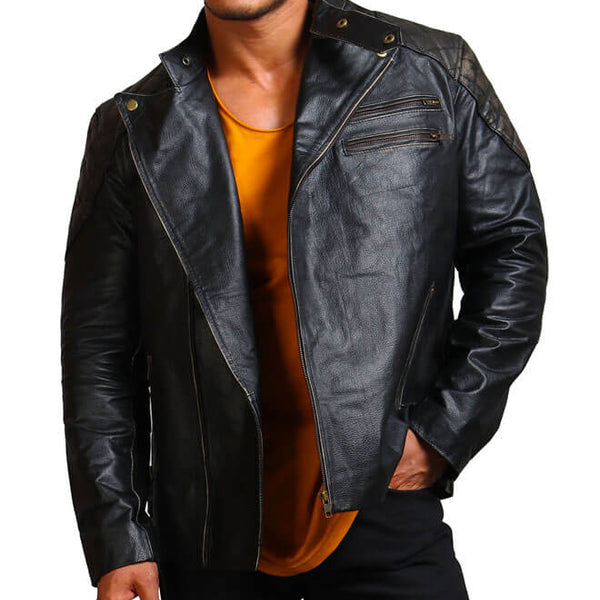 Skull and Bones Black Motorcycle Jacket