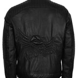 Skull With Wings Road Rebel Leather Biker Jacket