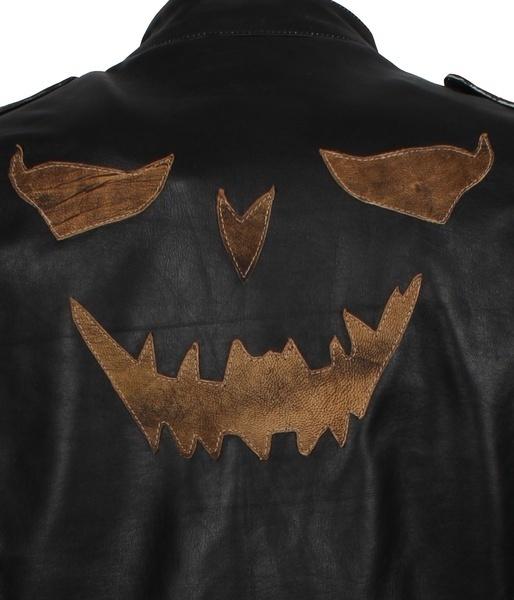 Men's Black Hooded Killing Joke Scarecrow Genuine Leather Jacket