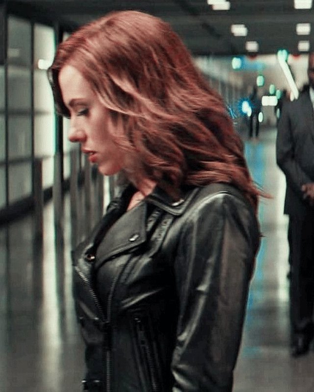 Captain America: Civil War Black Widow Biker Leather Jacket