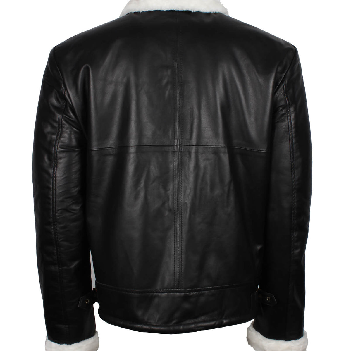 Men’s Winter Shearling Black Leather Jacket