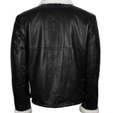 Men’s Winter Shearling Black Leather Jacket