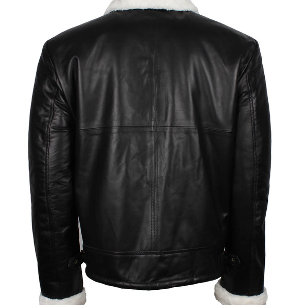 Men’s Winter Shearling Black Leather Jacket