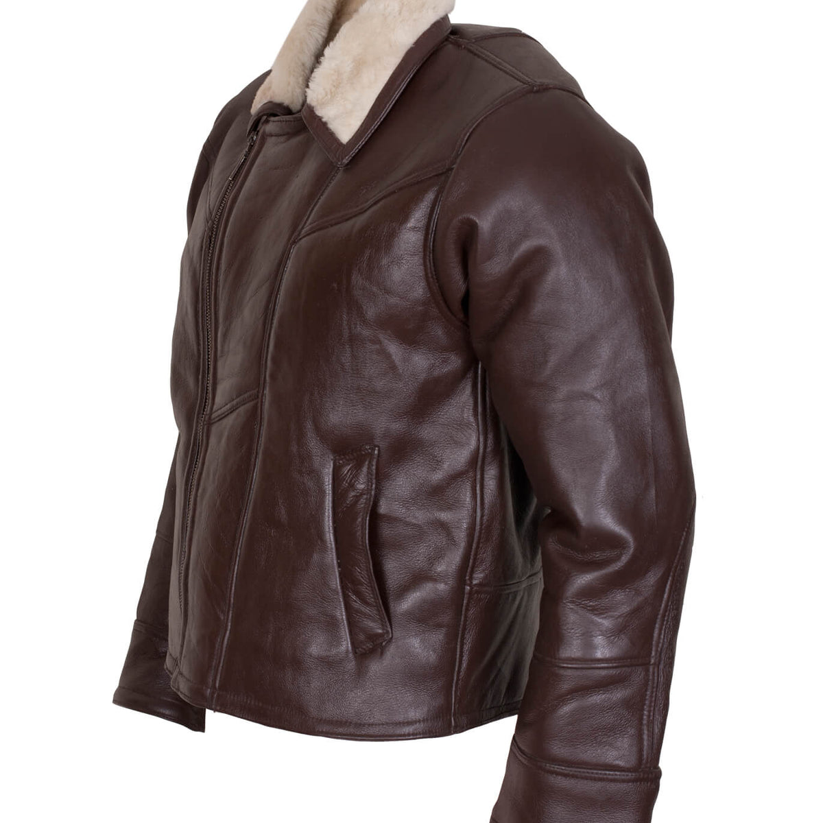 Dark Brown Motorcycle Shearling Leather Jacket