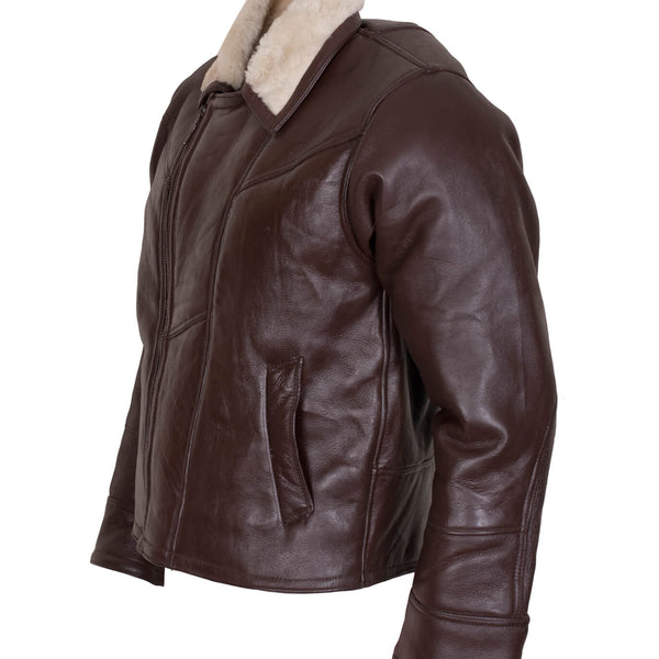 Dark Brown Motorcycle Shearling Leather Jacket