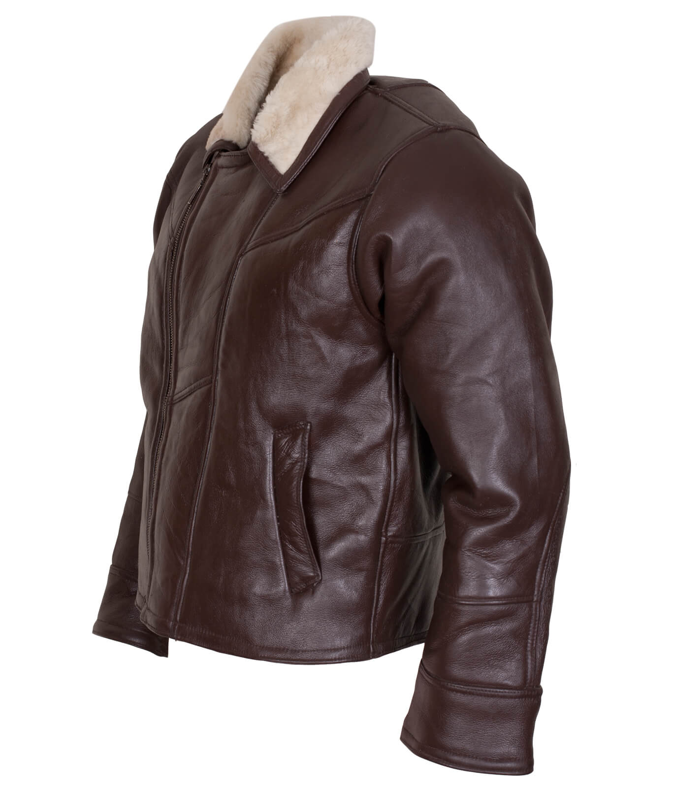 Dark Brown Motorcycle Shearling Leather Jacket