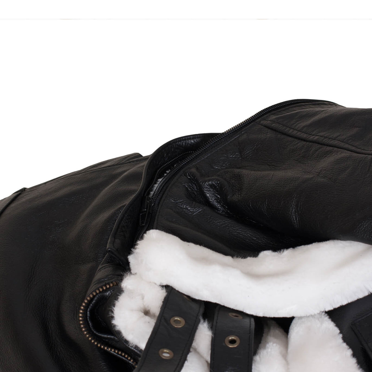 Men’s Shearling Black B3 Bomber Jacket with Hood