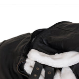 Men’s Shearling Black B3 Bomber Jacket with Hood