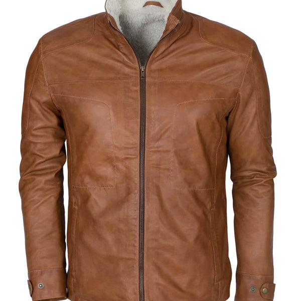 Men’s Brown Sheepskin Shearling Leather Jacket