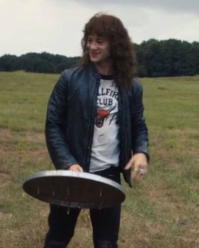 Eddie Munson Stranger Things Blue Leather Jacket