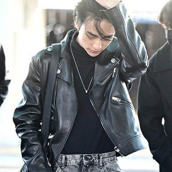 Stray Kids Hyunjin Biker Leather Jacket