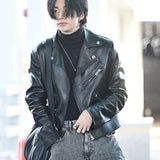 Stray Kids Hyunjin Biker Leather Jacket
