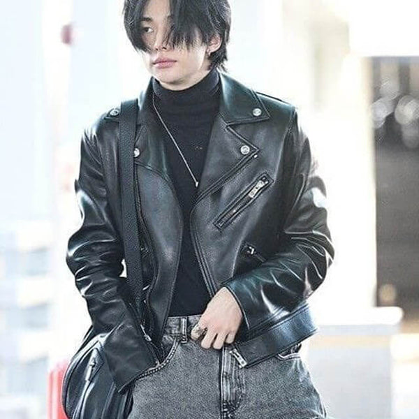 Stray Kids Hyunjin Biker Leather Jacket