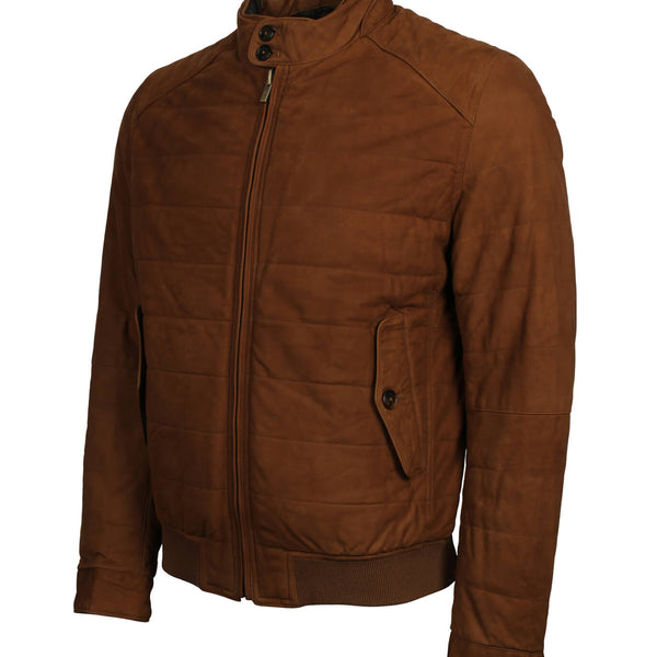 Men’s Brown Suede Bomber Jacket