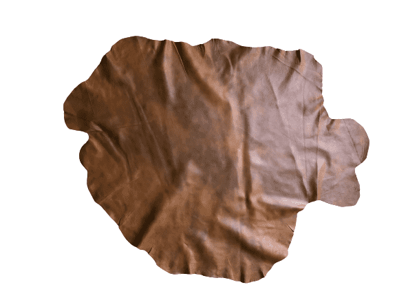 Tan Distressed Crazy Horse Sheepskin Leather Hide, showing vintage character and soft temper
