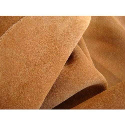 Tan Suede Goatskin Leather Hide AA Grade, showing whole hide laid flat for garments