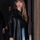 Kansas City Chiefs Taylor Swift Black Leather Jacket