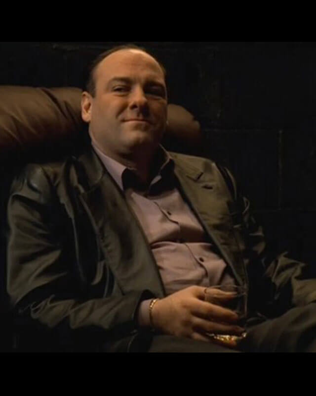 Tony Soprano Black Leather Blazer