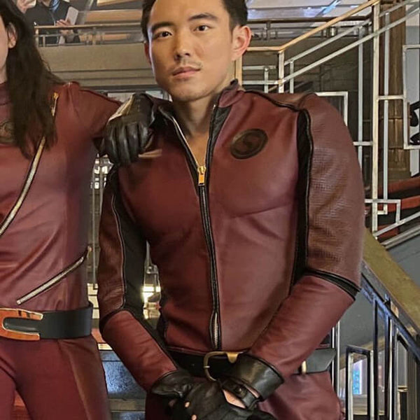 Sparrow Academy Ben Hargreeves Red Leather Jacket S03