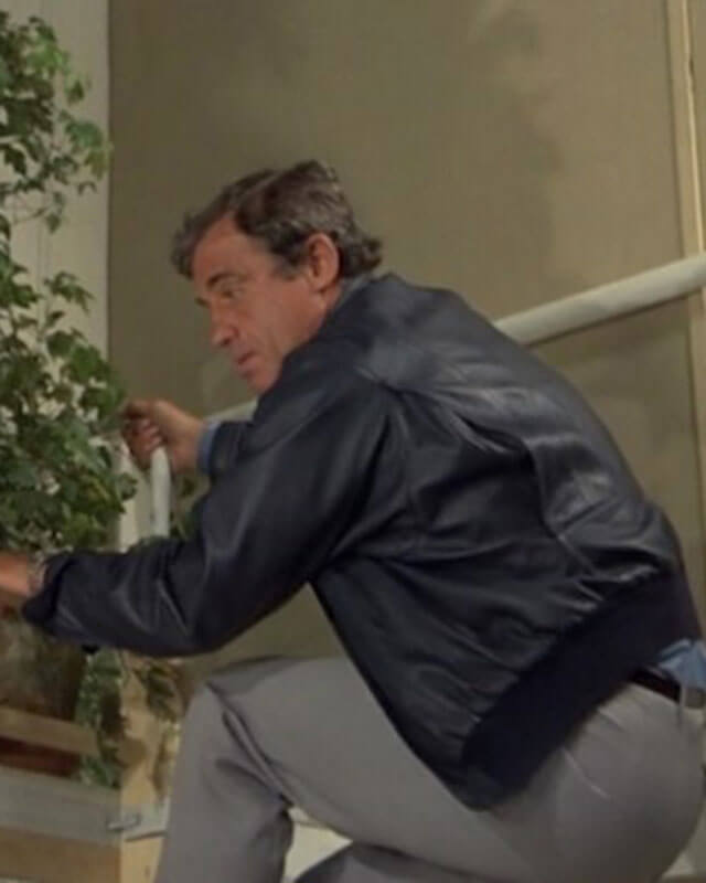 The Professional Jean-Paul Belmondo Blue Leather Jacket