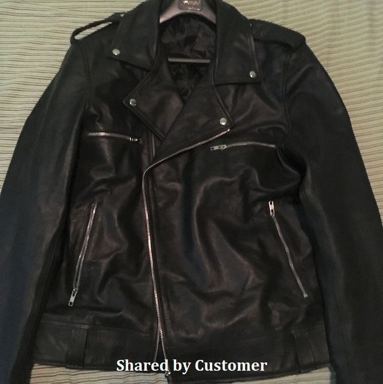 Men's Black Dead Walking Faux Leather Jacket