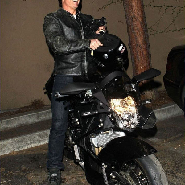 Distressed Biker Tom Cruise Leather Jacket