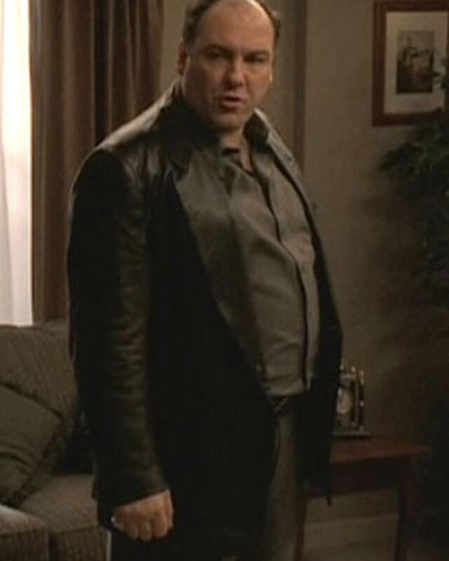 Tony Soprano Black Leather Blazer