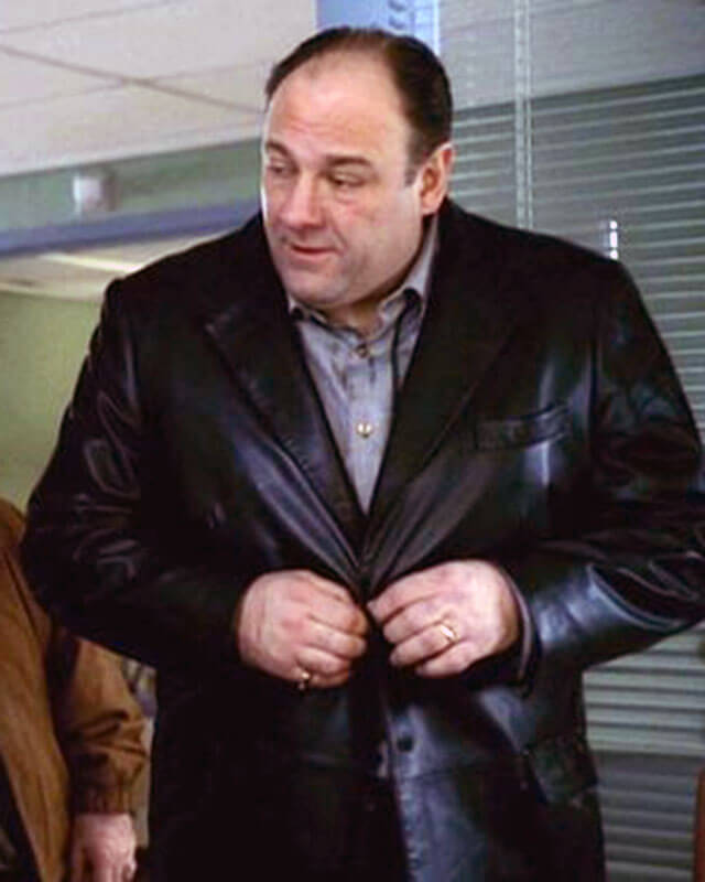 Tony Soprano Black Leather Blazer