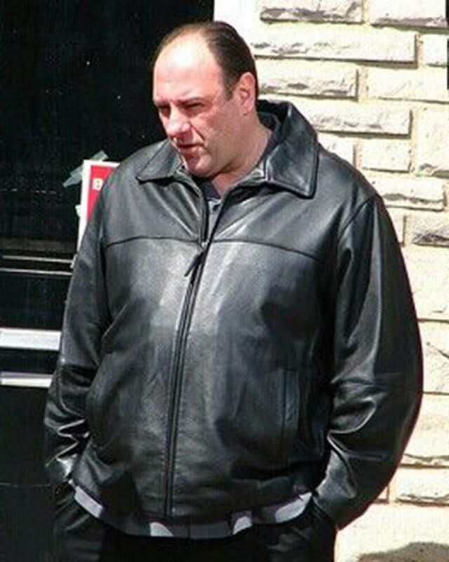 The Sopranos James Gandolfini Black Leather Jacket